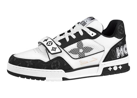 louis vuitton lv trainer velcro strap monogram denim black white|louis vuitton lv trainers.